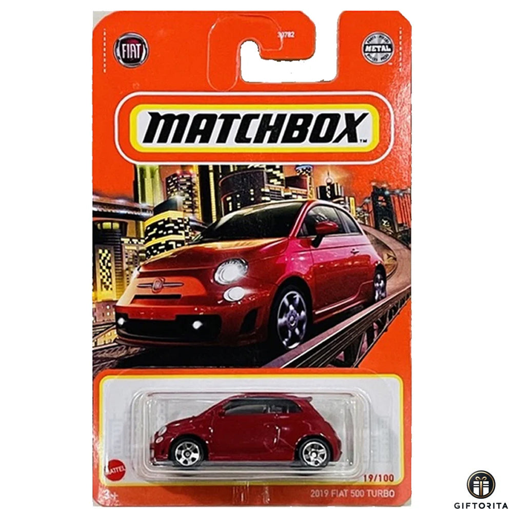 Matchbox Regular Card 1  (P00015) – 2019 Fiat 500 Turbo Red – 19/100