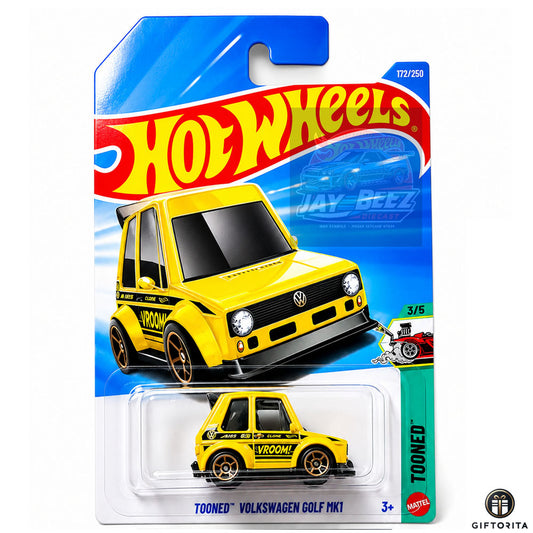 Hot Wheels Regular - Tooned Volkswagen Golf MK1 - 3/5 & 172/250 - Yellow