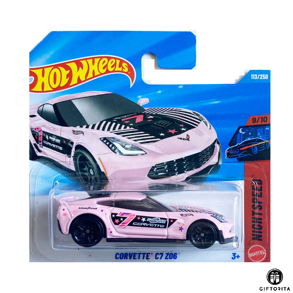 Hot Wheels Regular Short Card – CORVETTE C7 Z06 -9/10 & 113/250 - Pink