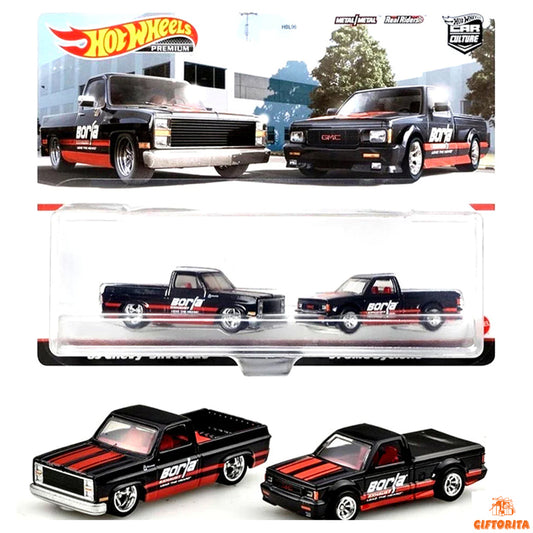 Hot Wheels Premium 2 Pack Set (P00009) – CAR CULTURE – ’83 Chevy Silverado and ’91 GMC Syclon