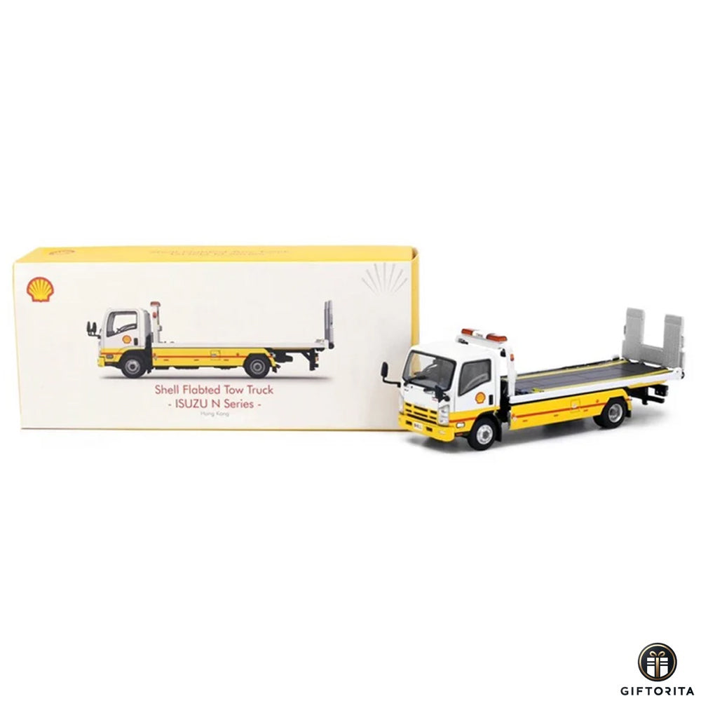 Tiny (P00133) 1:64 Die Cast #163 – HINO 300 SHELL FLATBED TOW TRUCK