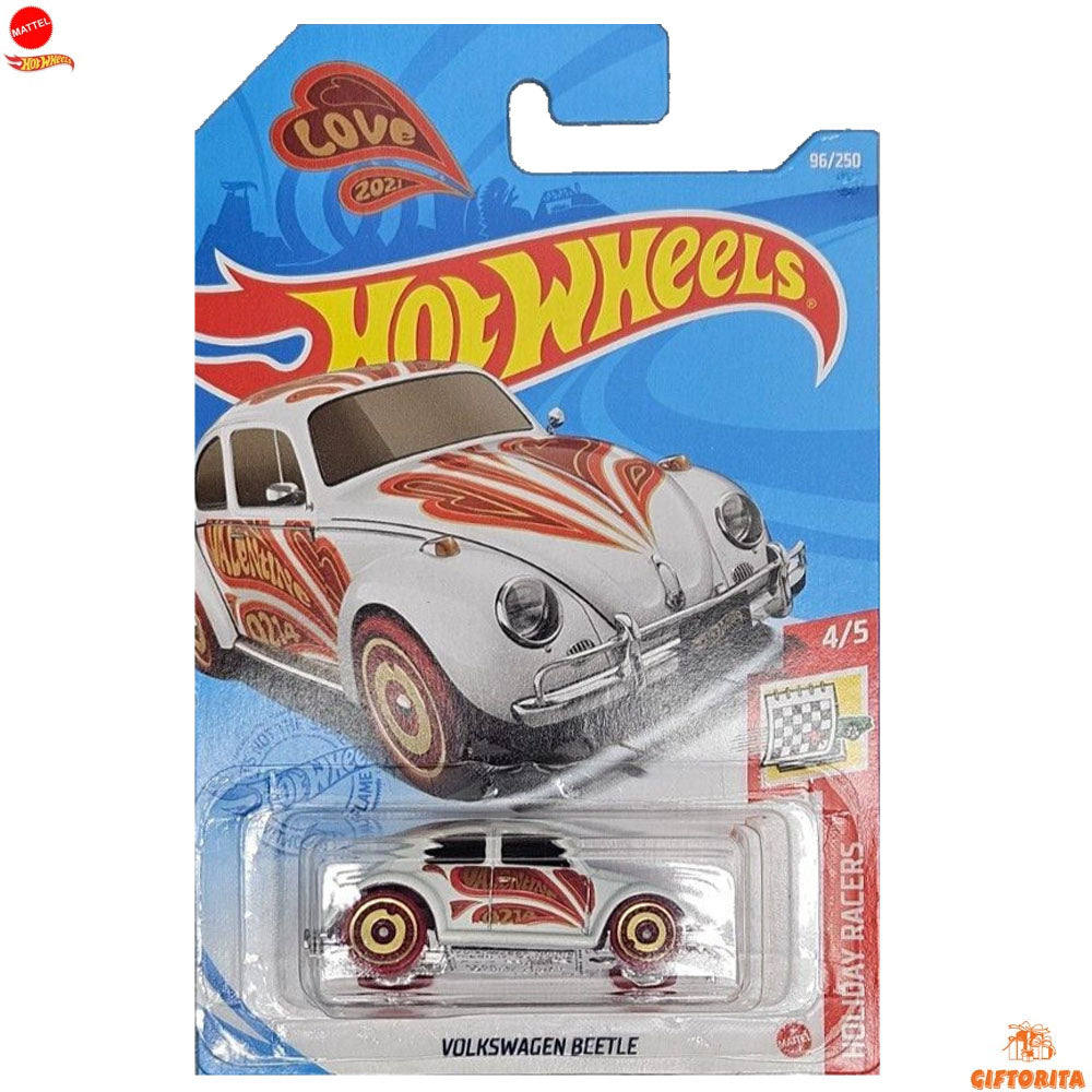 Hot Wheels Regular - Volkswagen Betle - 4/5 & 96/250 - White & Red