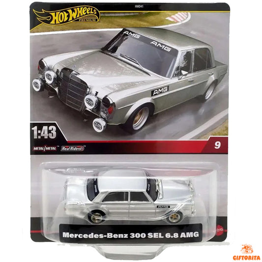 Hot Wheels Premium Real Riders 1:43 Scale 2024 # Mercedes-Benz 300 SEL 6.8 AMG – Silver (P01621)