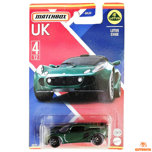 Matchbox Regular Card 1  (P00015)  – Lotus Exige UK 4/12 Army green