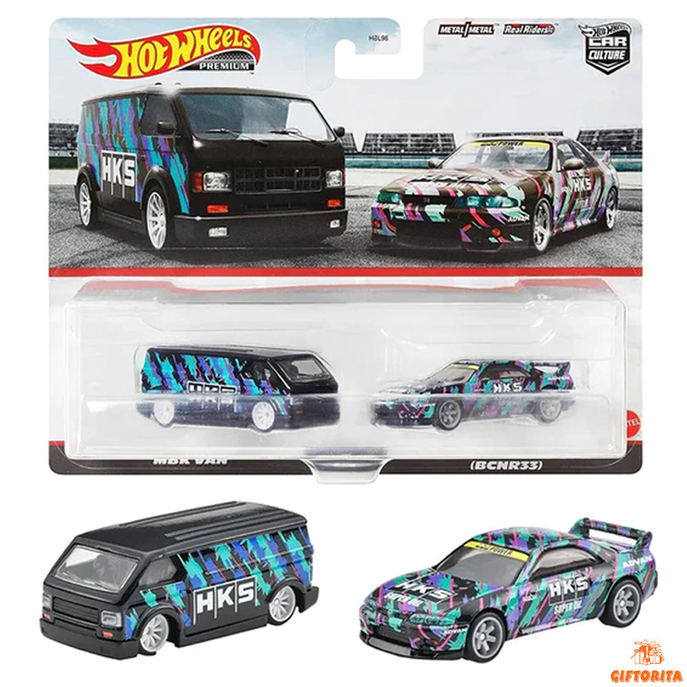 Hot Wheels Premium 2 Pack Set (P00009) – CAR CULTURE -– MBX VAN and NISSAN SKYLINE GT-R (BCNR33)