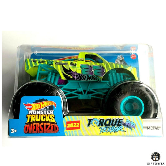 Hot Wheeels - Monster Trucks Oversized - Torque Terror (Green)- 1:24 Scale Diecast Truck