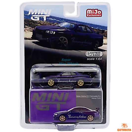 MINI GT 1:64 Die Cast # 616 (P00947) - Mijo Exclusives – Nissan Skyline GT-R Tommykaira R-z Midnight Purple