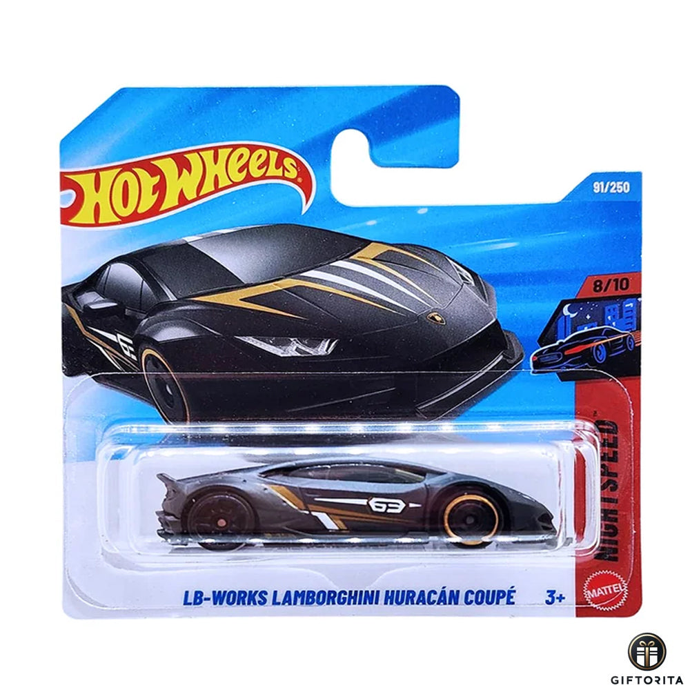 Hot Wheels Regular Short Card – LB - WORKS LAMBORGHINI HURACAN COUPE - 8/10 & 91/250 - BLACK