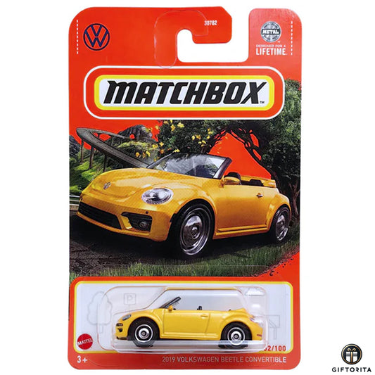 Matchbox Regular Card P00015 – 2019 VOLKSWAGEN BEETLE CONVERTIBLE – 52/100 – GOLDEN