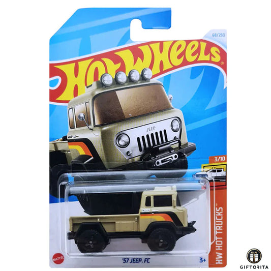 Hot Wheels Regular Jeep  –  57 Jeep FC – 3/10 & 68/250  –  Brown