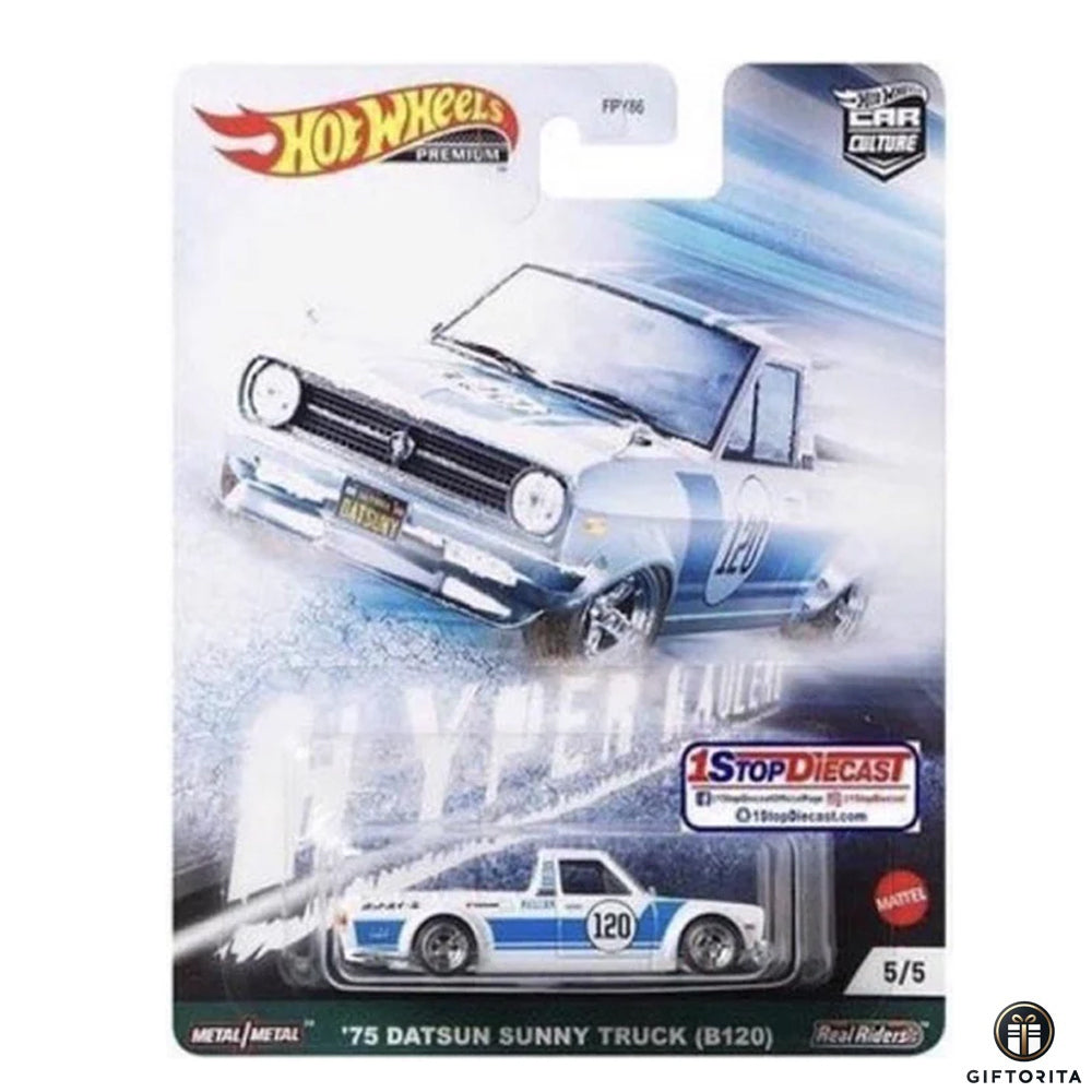 Hot Wheels Premium Single 1 – Car Culture – 75 Datsun Sunny Truck (B120) White 5/5