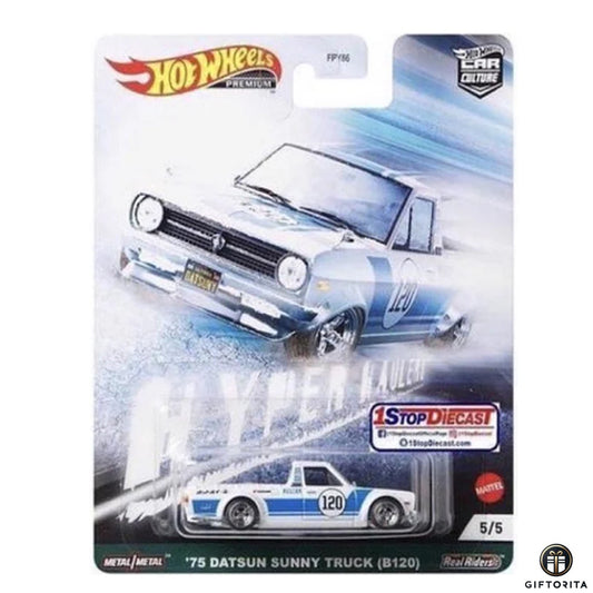 Hot Wheels Premium Single 1 – Car Culture – 75 Datsun Sunny Truck (B120) White 5/5
