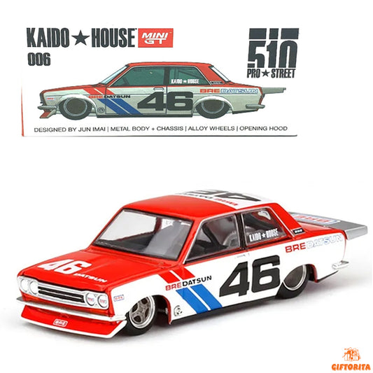 MINI GT 1:64 Die Cast – KAIDO * HOUSE 006 (P00110) - Bre Datsun 46 – 510 Pro street