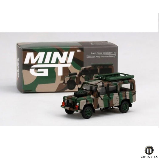 MINI GT 1:64 Die Cast # 321- Land Rover Defender 110 Malaysian Army