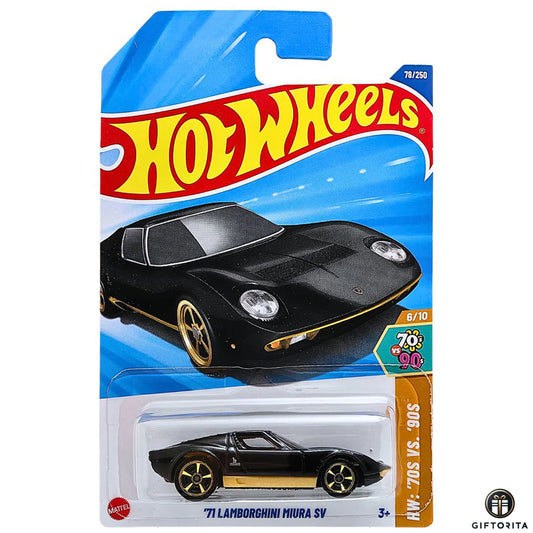 Hot Wheels Regular - 71 Lamborghini Miura SV - 6/10 & 78/250 - Black