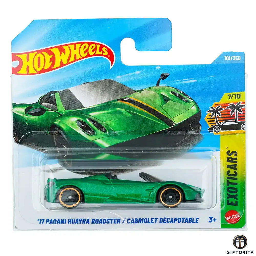 Hot Wheels Regular Short Card –17 PAGANI HUAYRA ROADSTER/CABRIOLET DECAPOTABLE 7/10&101/250