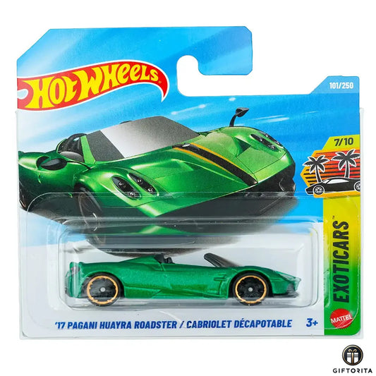 Hot Wheels Regular Short Card –17 PAGANI HUAYRA ROADSTER/CABRIOLET DECAPOTABLE 7/10&101/250