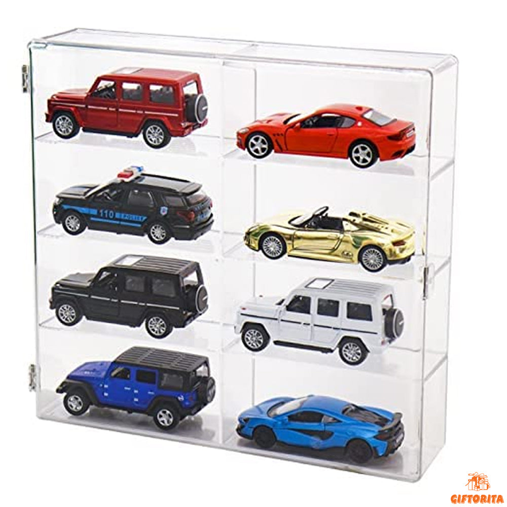 Display Case – 1:64 Diecast Acrylic 8 Cabinet Display Box (P01219)