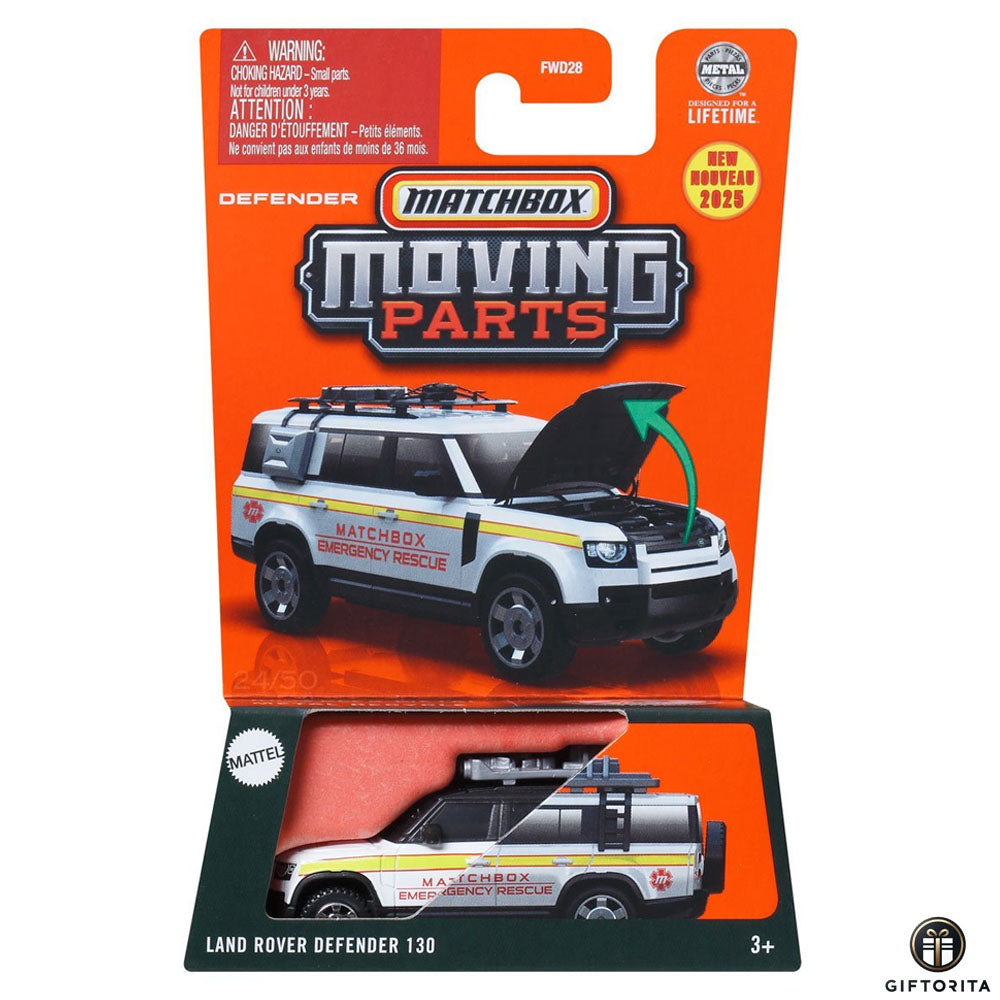 Matchbox Moving Parts P00118 – Land Rover Defender 130 - White