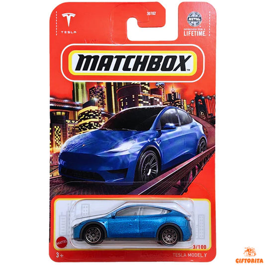 Matchbox Regular Card 2  (P00015)  – TESLA MODEL Y – 3/100 – BLUE