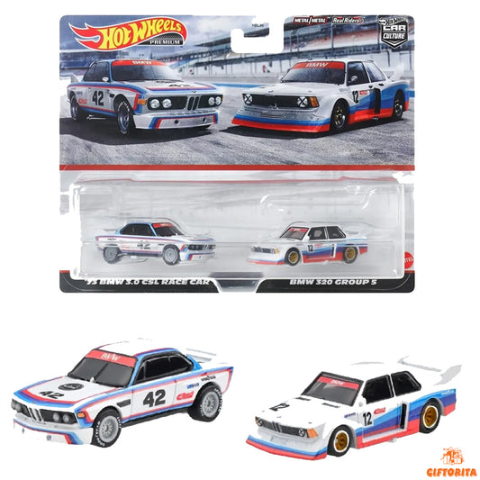 Hot Wheels Premium 2 Pack Set (P00009) – CAR CULTURE – 73 BMW 3.0 CSL Race Car And BMW 320 Group 5