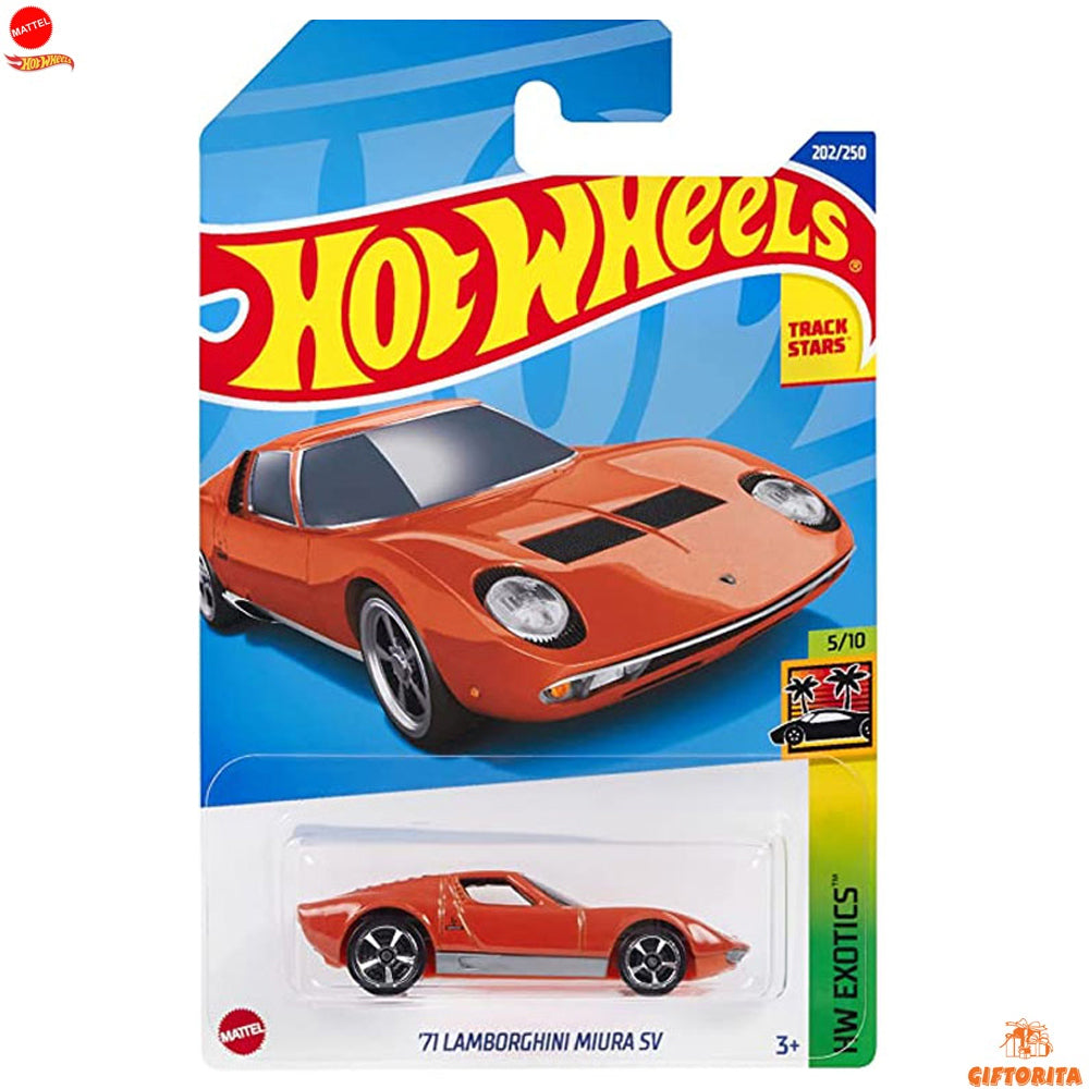 Hot Wheels Regular Lamborghini – 71 Lamborghini Miura SV –  5/10 &  202/250  – Orange