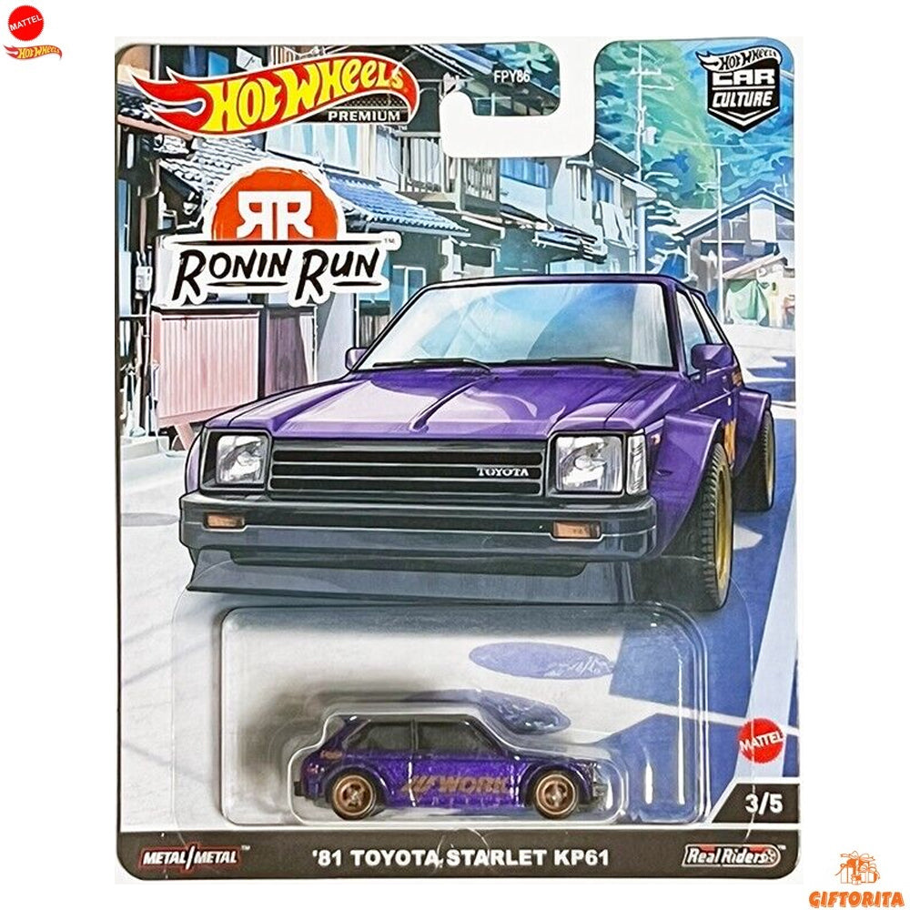 Hot Wheels Premium Single 2 – Ronin Run – 81 Toyota Starlet KP61 – Car Culture – 3/5 – Purple