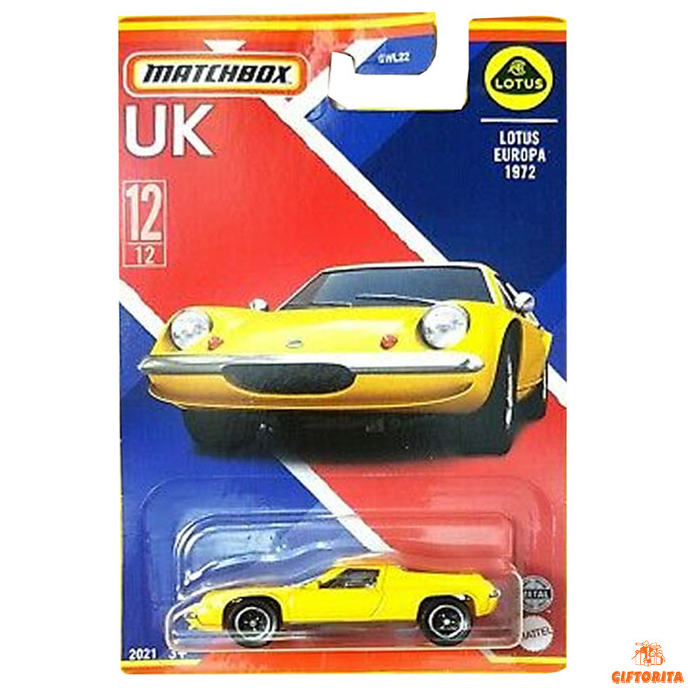 Matchbox Regular Card P00015 – UK – Lotus Europa 1972 12/12 Yellow