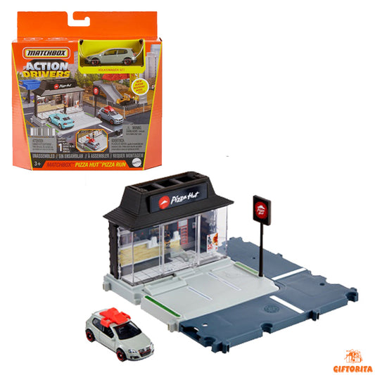 DIORAMA (P01622) - Matchbox Action Drivers # Pizza Hut Pizza Run # Volkswagen GTI