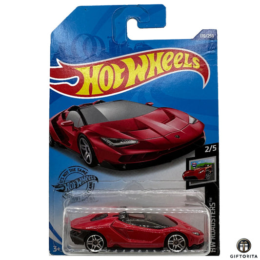 Hot Wheels Regular Lamborghini – 16 Lamborghini Centenario Roadster - 2/5 & 170/250 - Red