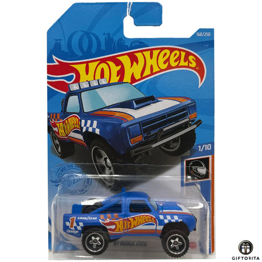 HOT WHEELS Regular Dodge 2  –  87 Dodge D100  – 1/10 & 168/250  –  Blue