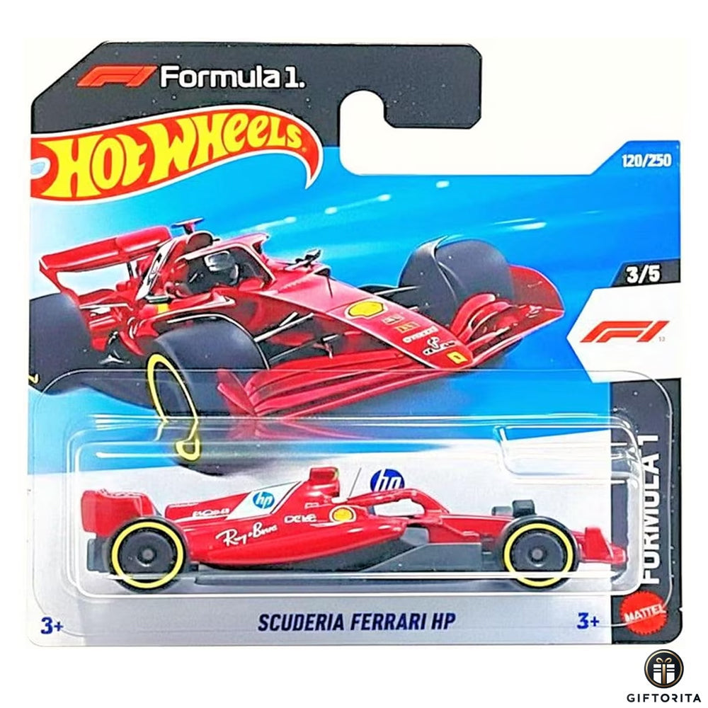 Hot Wheels Regular Short Card – SCUDERIA FERRARI HP - 3/5 & 120/250- Red