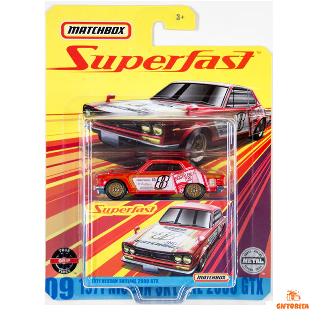 Matchbox Premium Superfast P00017 – 1971 Nissan Skyline 2000 GTX – 09 – Red