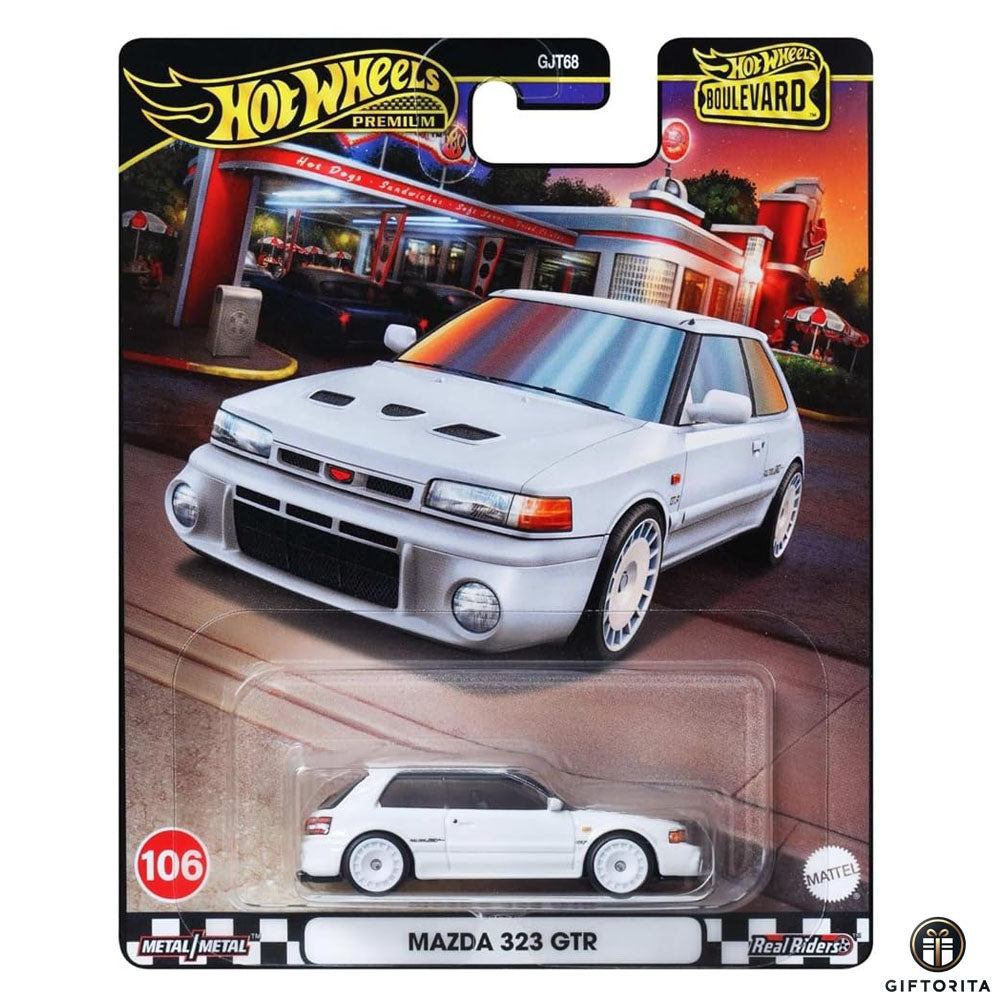 Hot Wheels Premium Single - Boulevard # 106 - Mazda 323 GTR - White