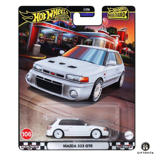 Hot Wheels Premium Single - Boulevard # 106 - Mazda 323 GTR - White