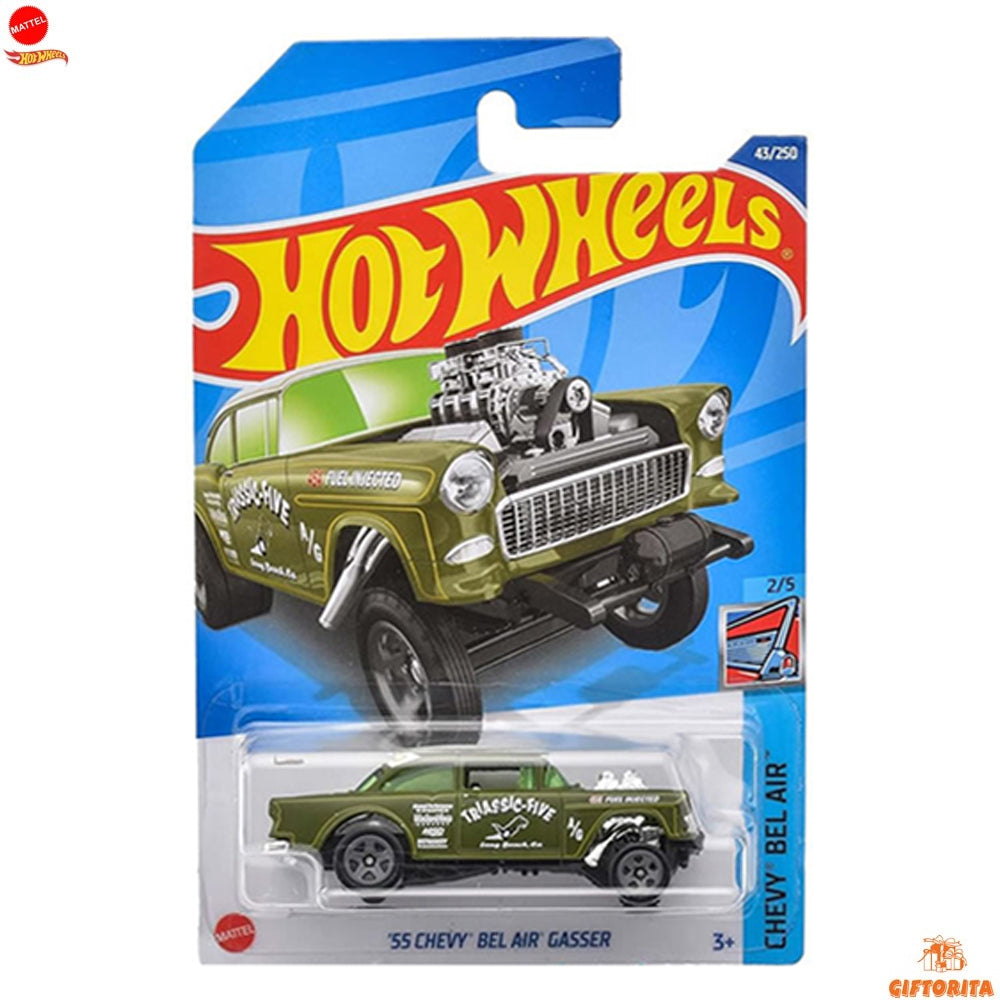 Hot Wheels Regular – 55 Chevy Belair Gasser -2/5 & 43/250 -Green