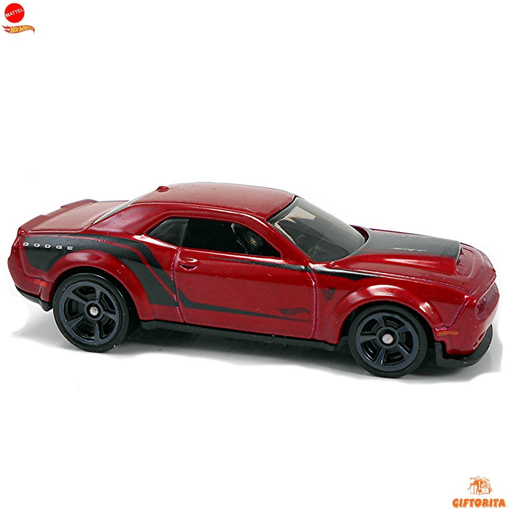 Hot Wheels Regular (LOOSE) P01211 – 18 Dodge Challenger SRT Demon – 2/10 & 194/250 – Red (CARD AVAILABLE)