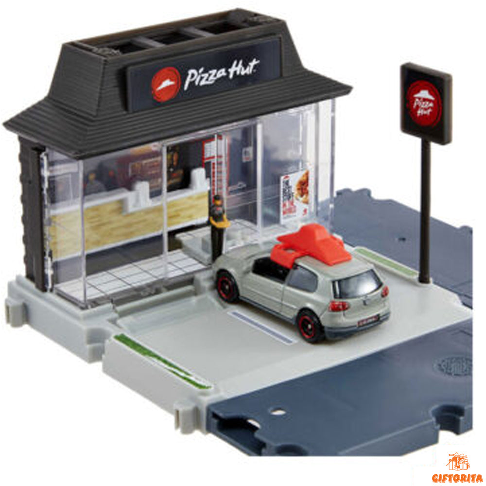 DIORAMA (P01622) - Matchbox Action Drivers # Pizza Hut Pizza Run # Volkswagen GTI