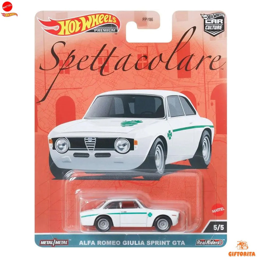 Hot Wheels Premium Single 2 – Car Culture – Spettacolare – Alfa Romeo Giulia Sprint GTA – 5/5 – White & Green Liner