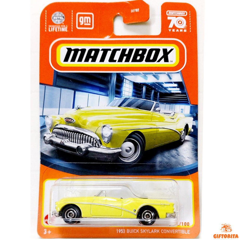 Matchbox Regular Card P00015 – 1953 Buick Skylark Convertible – Yellow – 32/100