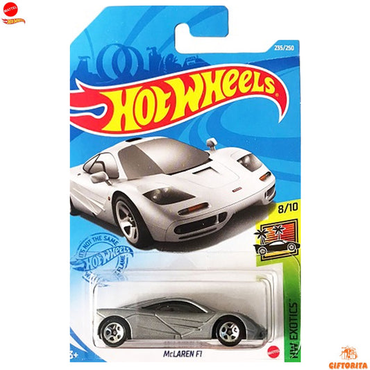 Hot Wheels Regular Mclaren  -  McLAREN F1 - 8/10 & 232/250 - Silver