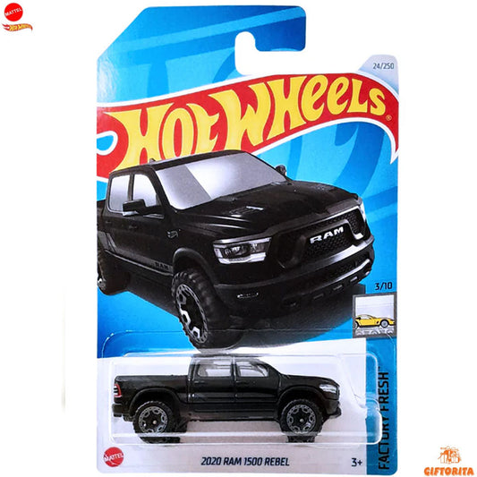 Hot Wheels Regular Ram – 2020 Ram 1500 Rebel – 3/10 & 24/250 – Black