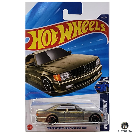 Hot Wheels Regular - 89 Mercedes-Benz 560 SEC AMG - 2/5 & 186/250 - Gold