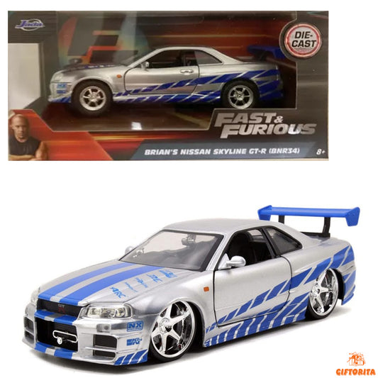 Die Cast 1:24 – Jada – Fast & Furious – Brian’S Nissan Skyline GT-R (BNR34) (P01614)