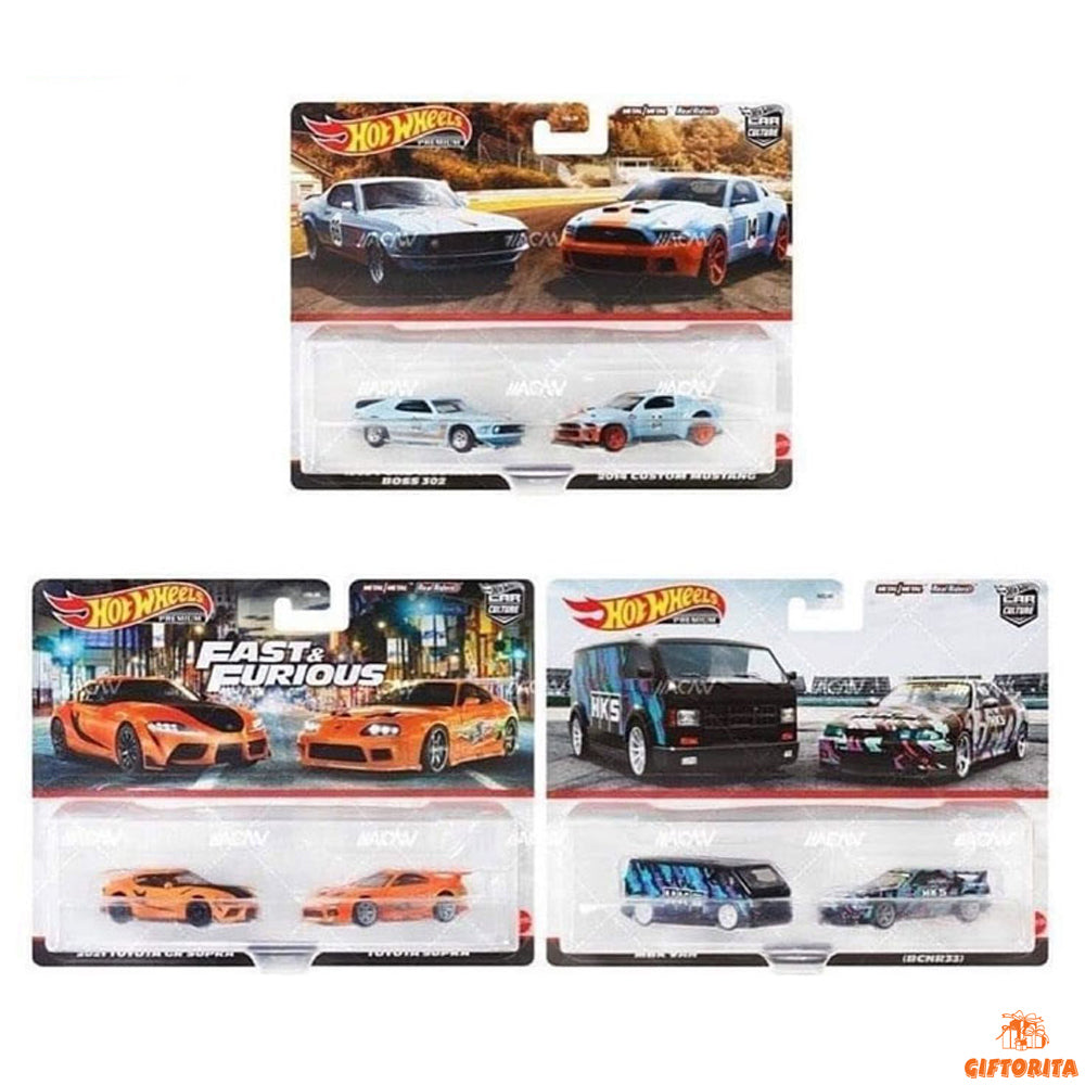 Hot Wheels Twin Pack (P01201) – Supra HKS Skyline Mustang Set of 3 Pack