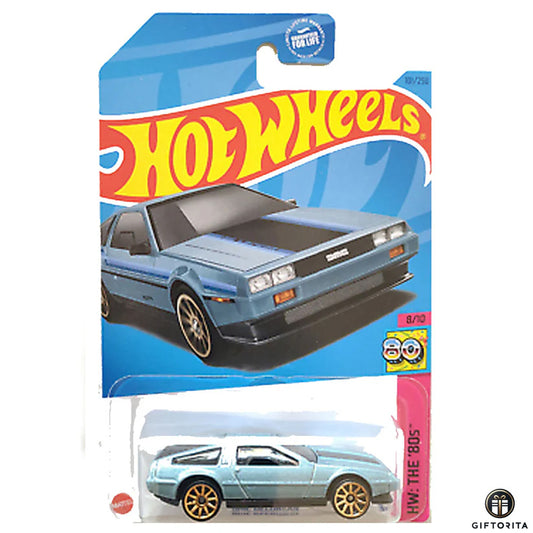 Hot Wheels Regular Delorean - DMC Delorean – 8/10 & 101/250 – Skyblue