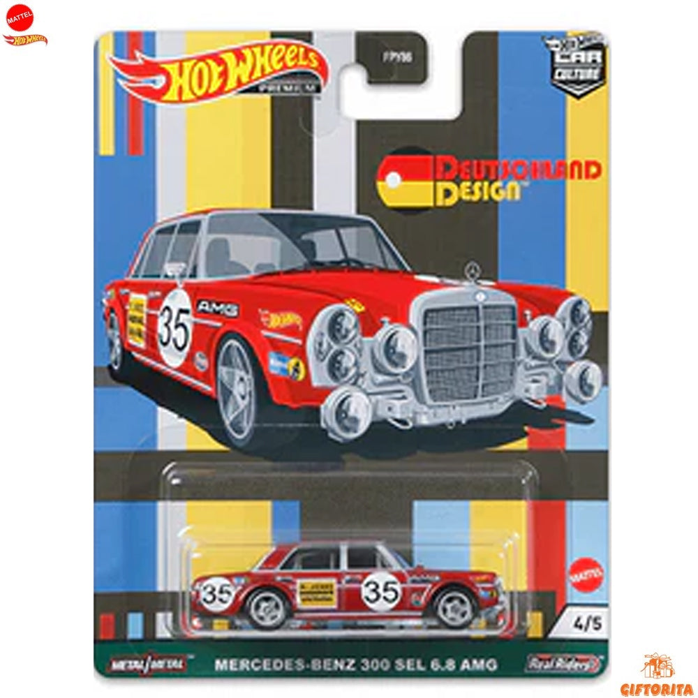 Hot Wheels Premium Single 3 – Mercedes – Benz 300 SEL 6.8 AMG – 4/5 – Car Culture – Deutschland Design – Maroon