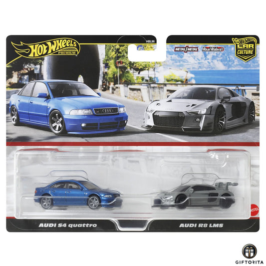 Hot Wheels Premium 2 Pack Set (P00009) – CAR CULTURE – Audi S4 Quattro And Audi R8 LMS
