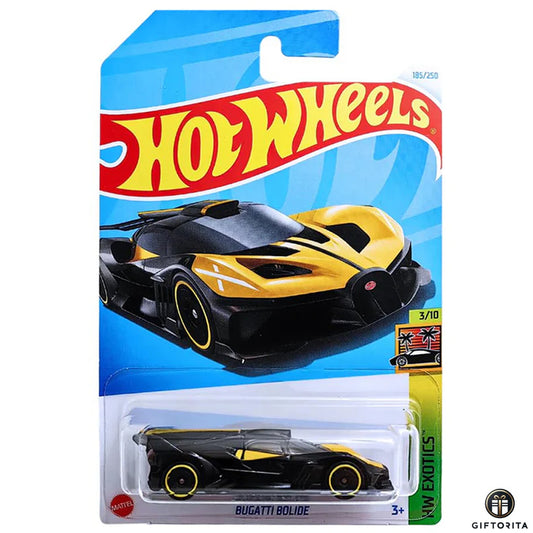 Hot Wheels Regular Bugatti  – Bugatti Bolide –  3/10 & 185/250  –  Black & Yellow