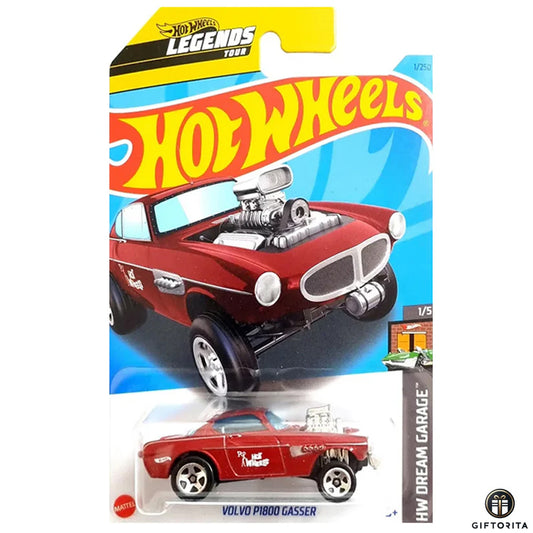 Hot Wheels Regular Volvo  –  Volvo P1800 Gasser  –  1/5 & 1/250 –  Red